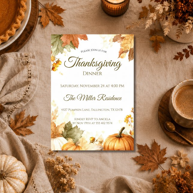 Rustic Thanksgiving Dinner Invitation (Creator Uploaded)
