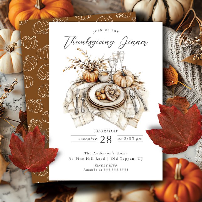 Rustic Thanksgiving Dinner Invitation (Creator Uploaded)