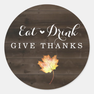 Rustic Thanksgiving Dinner Party Envelope Seal