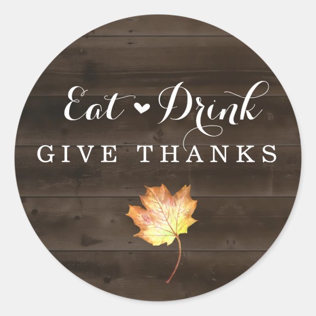 Rustic Thanksgiving Dinner Party Envelope Seal (Front)