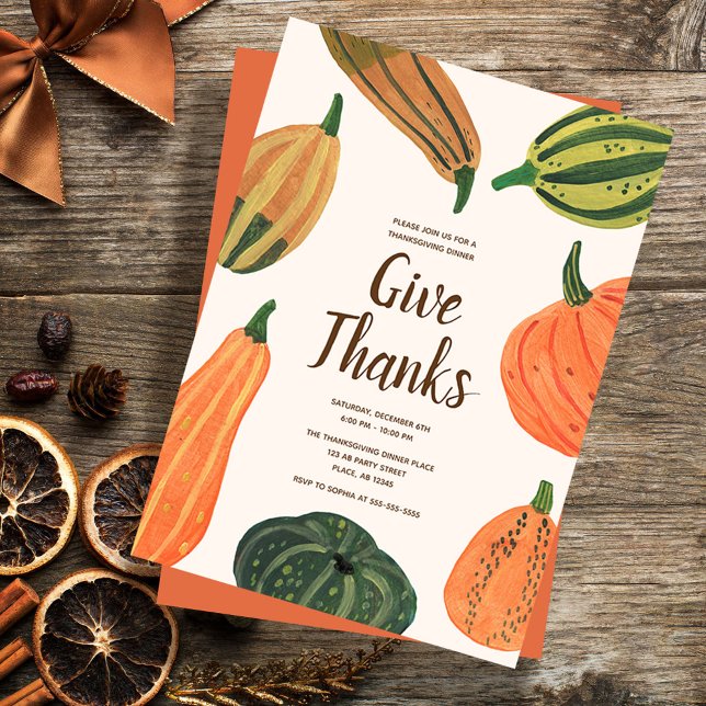 Rustic Thanksgiving Dinner Pumpkin Invitation (Rustic Thanksgiving Dinner Pumpkin Invitation)