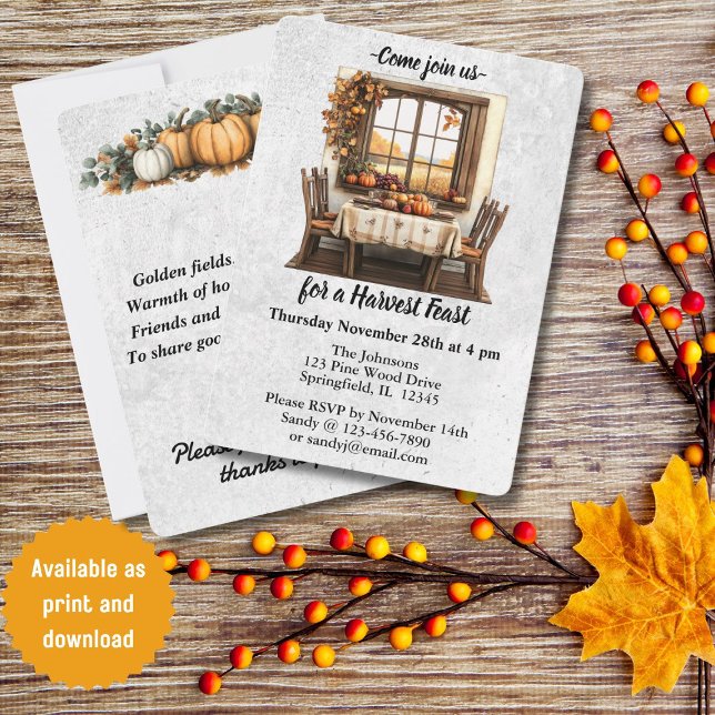 Rustic Thanksgiving Gathering Invitation (Creator Uploaded)