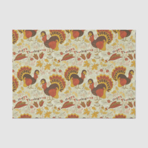 Rustic Thanksgiving Holiday Fall Autumn Colourful Tissue Paper