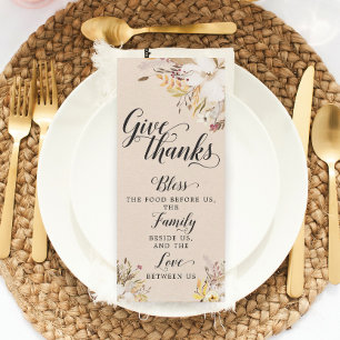 Rustic Thanksgiving Prayer Card Table Decor