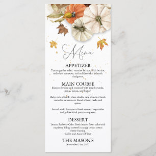 Rustic Thanksgiving Pumpkin Dinner Menu