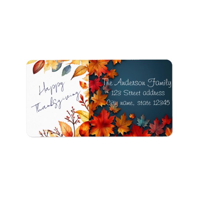 Rustic Thanksgiving Pumpkin Watercolor Autumn Label (Front)