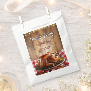 Rustic Thanksgiving Roasted Turkey Baby Shower Favour Bags