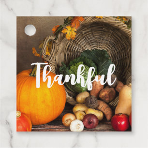 Rustic Thanksgiving Table Bountiful Harvest Favour Tags