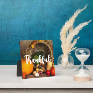 Rustic Thanksgiving Table Bountiful Harvest Plaque