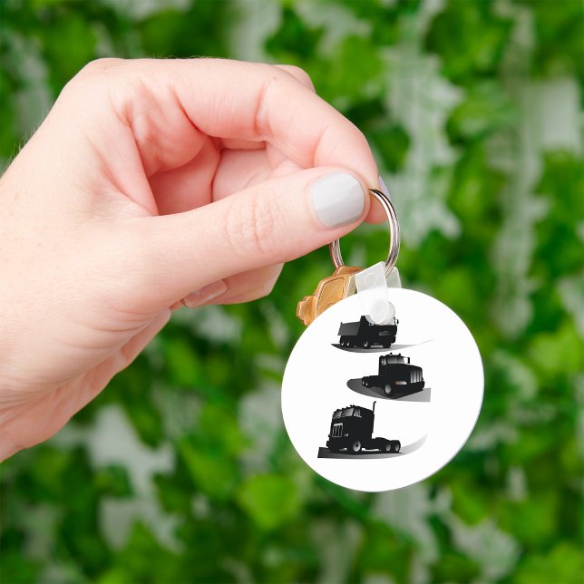 Rustic Three Black Trucks Vintage Truck Design  Key Ring (Creator Uploaded)