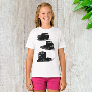 Rustic Three Black Trucks Vintage Truck Design  T-Shirt