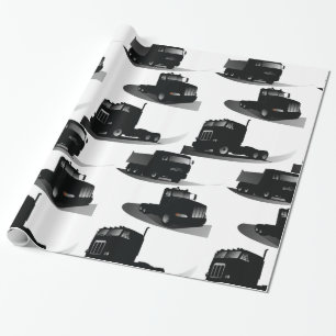 Rustic Three Black Trucks Vintage Truck Design  Wrapping Paper