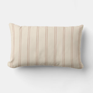Rustic Ticking Stripe Hand Drawn Desert Sand Lumbar Cushion