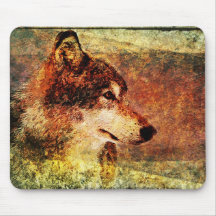 Rustic Timber Wolf Mouse Pad
