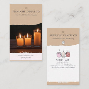 Rustic Torn Paper Candle Maker Business Card
