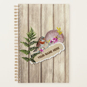 Rustic Torn Paper Wood Oil Paint Personalise Name Planner