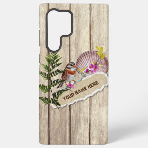 Rustic Torn Paper Wood Oil Paint Personalise Name Samsung Galaxy Case