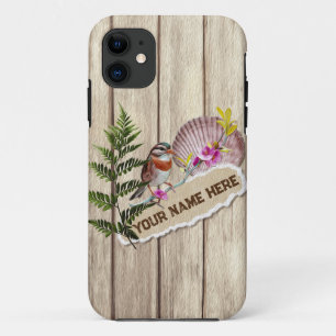 Rustic Torn Paper Wood Oil Paint Personalize Name Case-Mate iPhone Case