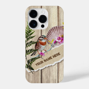 Rustic Torn Paper Wood Oil Paint Personalize Name iPhone 14 Pro Case