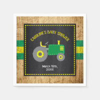 Rustic Tractor Baby Shower Green and Yellow