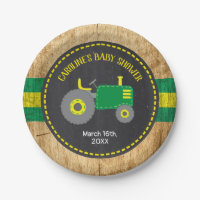 Rustic Tractor Baby Shower Green and Yellow