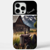 Rustic Tractor Under Mountain Peaks