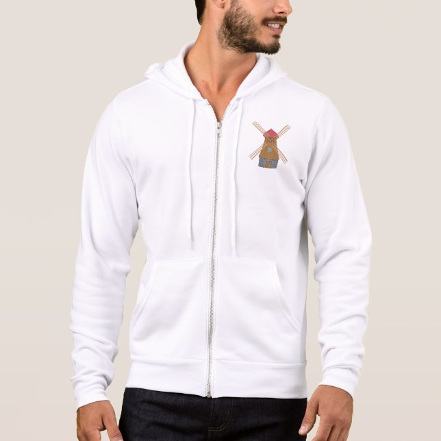 Rustic Traditional Wooden Windmill Hoodie (Front)