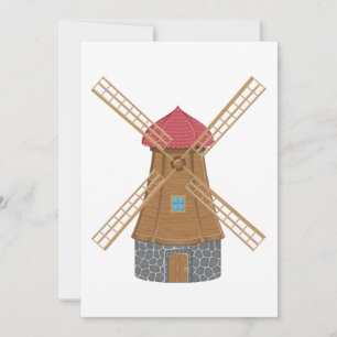 Rustic Traditional Wooden Windmill Invitation