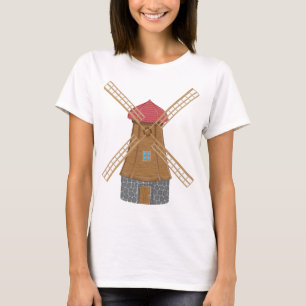 Rustic Traditional Wooden Windmill T-Shirt