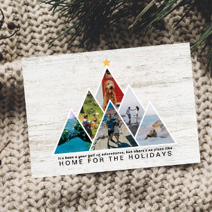Rustic Travels Photo Collage Home for the Holidays Holiday Card
