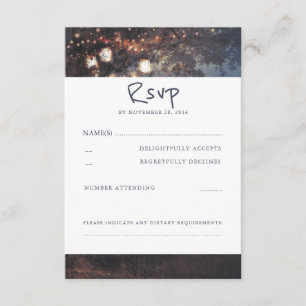 Rustic Tree and Mason Jars Wedding RSVP Cards