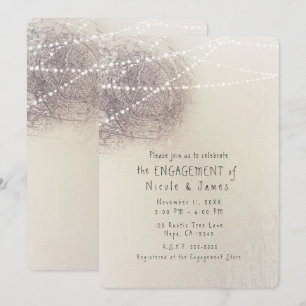 Rustic Tree Bark Country Minimal Engagement Shower Invitation