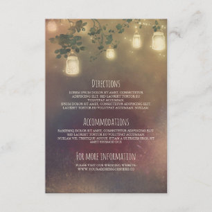 Rustic Tree Branches and Mason Jars Wedding Detail Enclosure Card