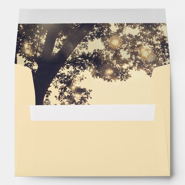 Rustic Tree Branches and String Lights Envelope (Back (Bottom))