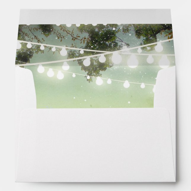 Rustic Tree Branches and String Lights Envelopes (Back (Bottom))