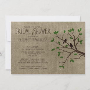 Rustic Tree Branches Bridal Shower Invitations