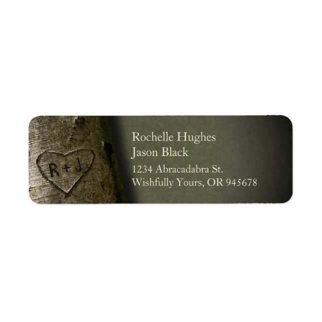 Rustic Tree Carving Shipping / Return Labels (Front)