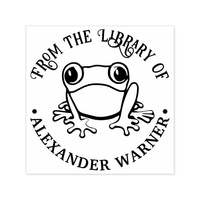 Rustic Tree Frog #3 Amphibian Library Book Name Self-inking Stamp (Design)