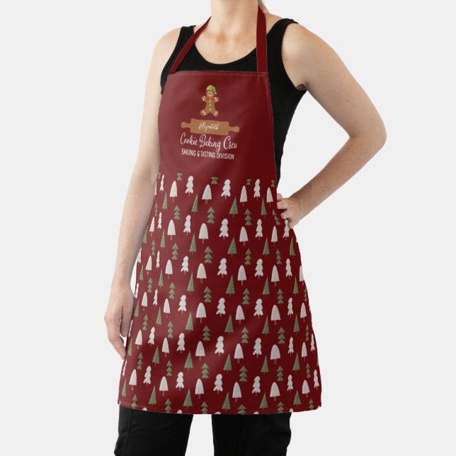 Rustic Tree Red Holiday Baking Apron (Insitu)