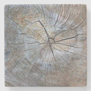 Rustic Tree ring pattern Stone Coaster