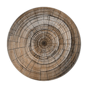 Rustic Tree Ring Round Cutting Board for Kitchen
