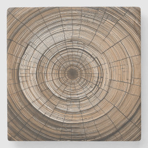 Rustic Tree Ring Stone Coaster