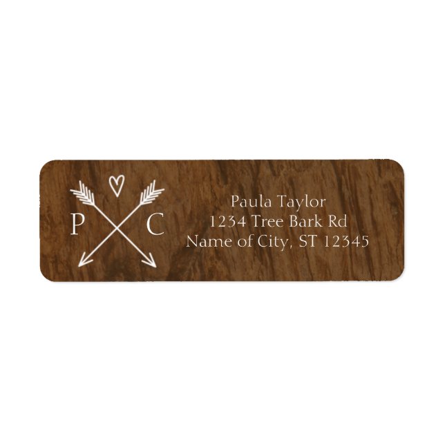 Rustic Tree Wedding Address Label (Front)