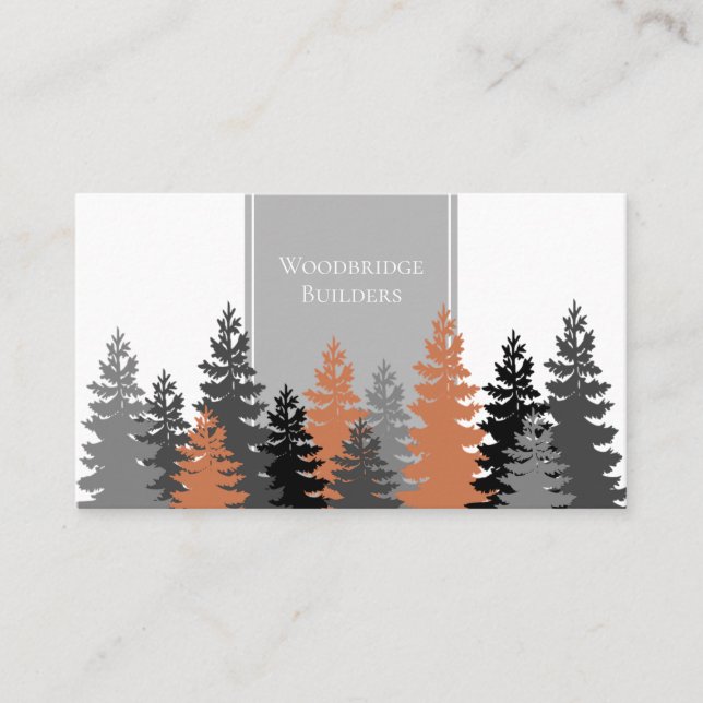Rustic Trees Elegant Professional Business Card (Front)