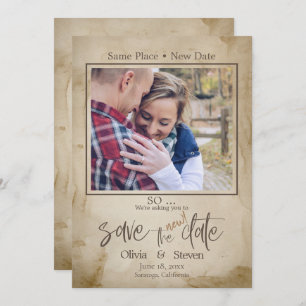Rustic Trees We're Doin It Save the Date Invitation