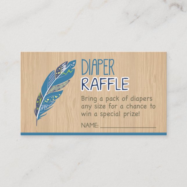 Rustic Tribal Diaper Raffle Ticket (boy) Enclosure Card (Front)