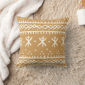 Rustic Tribal Pattern Ethnic Geometric & Earthy Cushion