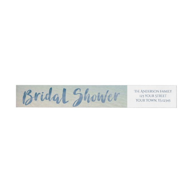 Rustic Tropical Beach Bridal Shower Wrap Around Label (Individual)