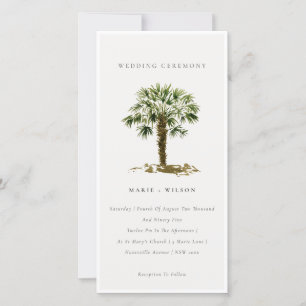 Rustic Tropical Beach Palm Trees Wedding Invite