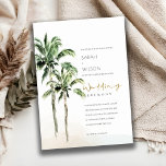 Rustic Tropical Beach Palm Trees Wedding Invite<br><div class="desc">For any further customisation or any other matching items,  please feel free to contact me at yellowfebstudio@gmail.com</div>